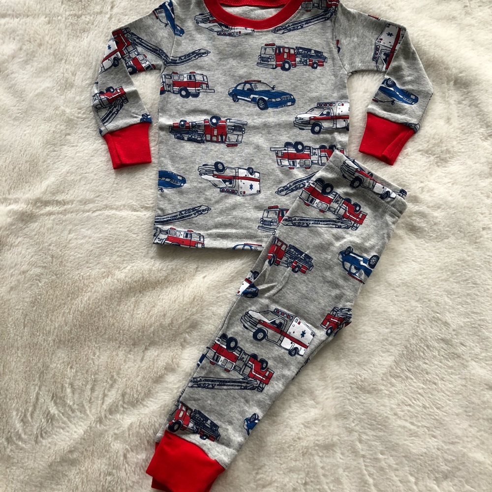 4pc Firefighter Baby Boys pajamas set - 12mths - Picture 3 of 8